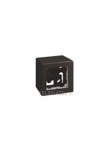 Caja de superficie compacta con marco de estética icon y bastidor para 1 elemento negro - A004660128 SIMON 20000811-098