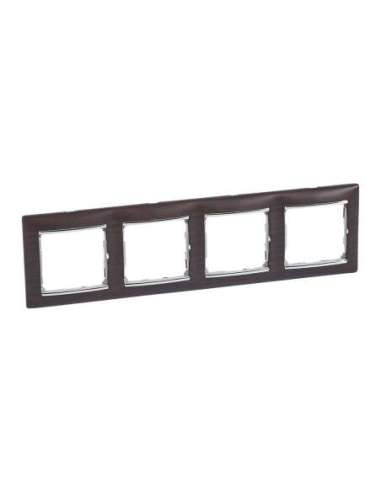 Placa embellecedora Valena de 4 elementos de color madera oscura plata para montaje hor - A000891310 LEGRAND 770374