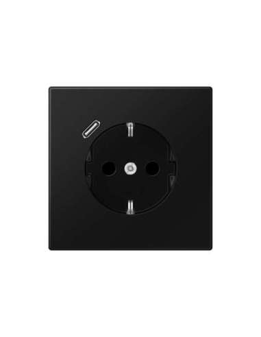 Enchufe SCHUKO® c/ USB-C LS negro mate - A004513627 JUNG LS1520-18CSWM