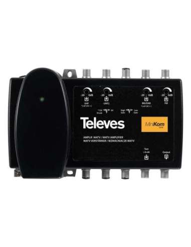 Amplificador MINIKOM MATV 4E/1S F FM-BIII/DAB-U-U TELEVES 539220