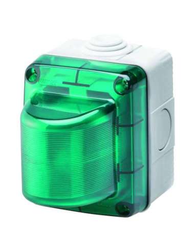 TESTIGO DEI SEÑALIZACIÓN - 15W - 230V - DIFUSOR VERDE - IP55 - GRIS RAL 7035 - A000170248 GEWISS GW27416