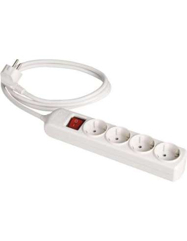 Prolongador con 4 bases 2P+T 16A 250V~. Con interruptor luminoso. 3 m de cable. - A001085525 SOLERA 8034IL