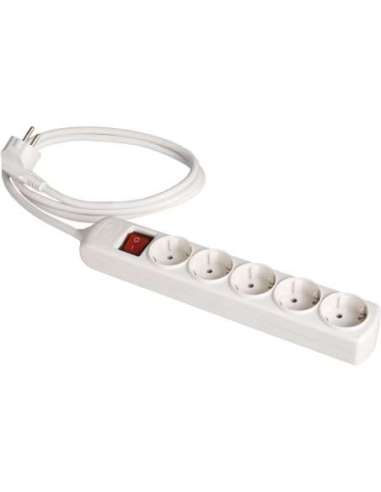 Prolongador con 5 bases 2P+T 16A 250V~. Con interruptor luminoso. 3 m de cable. - A001085526 SOLERA 8035IL