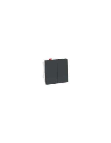 New Unica Doble conmutador 2 mod Antracita - A001609429 SCHNEIDER ELECTRIC NU321354