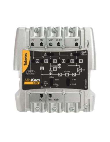 Amplificador MINIKOM 5E/1S EasyF FM-V-U-U-FI - A004749193 TELEVES 562221