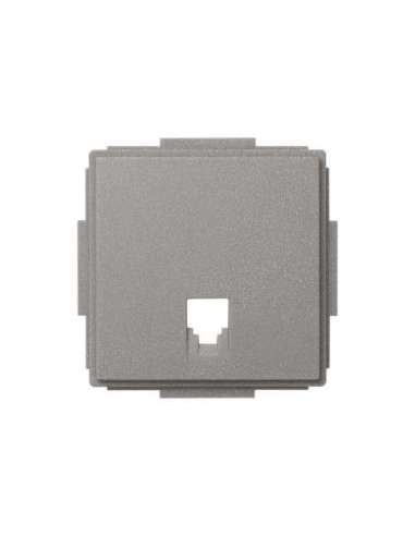 Placa para tomas telefónicas con conectores RJ11 y RJ12 gris esmeril Simon 27 Scudo - A000037076 SIMON 2705062-063