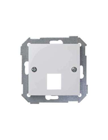 Placa de voz y datos plana con guardapolvo para 1 conector RJ45 AMP® blanco Simon 28 - A000037625 SIMON 28085-30