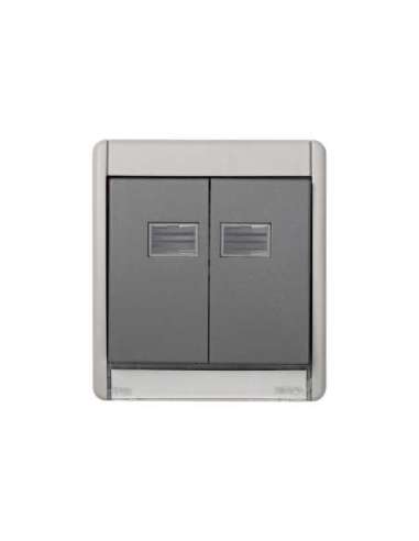 Marco con tecla doble gris Simon Aqua - A000038043 SIMON 4400026-035