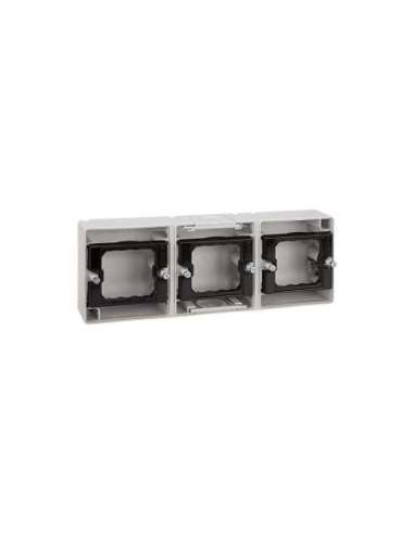 Caja de superficie estanca para 3 elementos horizontal gris Simon Aqua - A000038054 SIMON 4400765-035