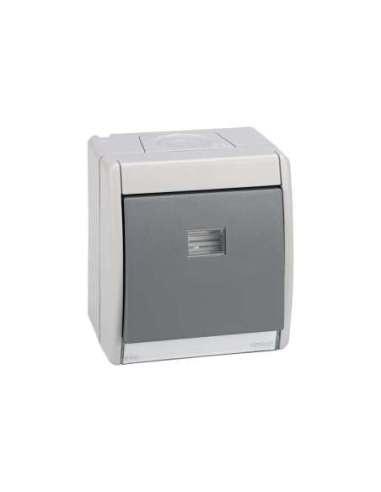 Pulsador monobloc IP55 10AX 250V~ con luminoso incorporado y sistema de embornamiento r - A000038089 SIMON 4490160-035