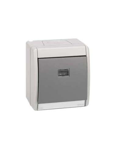 Conmutador monobloc IP55 10AX 250V~ con luminoso incorporado y sistema de embornamiento - A000038091 SIMON 4490204-035