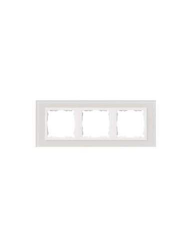 Marco para 3 elementos cristal blanco interior blanco Simon 82 Nature - A000039971 SIMON 82637-30