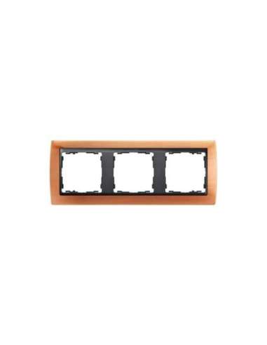 Marco para 3 elementos cobre viejo interior grafito Simon 82 - A000040117 SIMON 82834-36