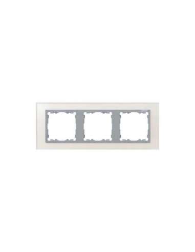 Marco para 3 elementos cristal plata interior aluminio Simon 82 Nature - A000040202 SIMON 82937-62