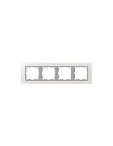 Marco para 4 elementos cristal plata interior aluminio Simon 82 Nature - A000040213 SIMON 82947-62