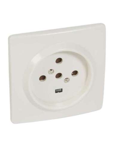 Base de corriente para empotrar 20A 3P+N+T 380V para instalar en caja 95x95mm
