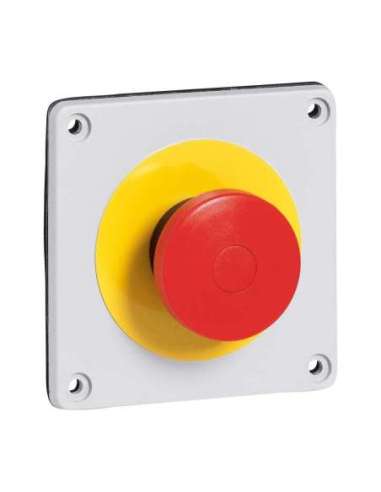 Pulsador de parada de emergencia para caja P17. Placa previamente perforada. Permite el - A000131552 LEGRAND 057740