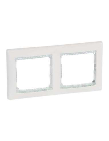 Placa embellecedora Valena de 2 elementos de color blanco/cristal para montaje horizont - A000133853 LEGRAND 774462