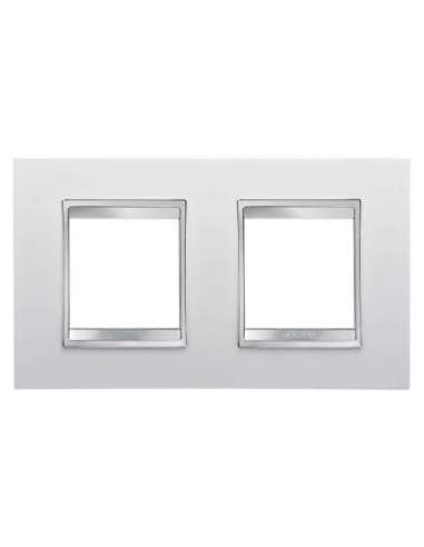 PLACA LUX INTERNATIONAL - TECNOPOLÍMERO - 2+2 MÓDULOS HORIZONTAL - BLANCO - CHORUSMART - A000169247 GEWISS GW16223TB