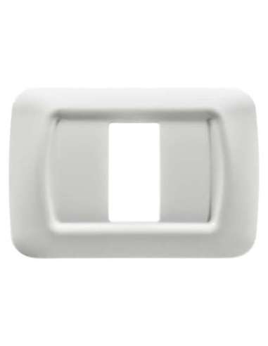 PLACA TOP SYSTEM - EN TECNOPOLÍMERO ACABADO BRILLANTE - 1 MÓDULO - BLANCO NUBE - SYSTEM - A000170051 GEWISS GW22501