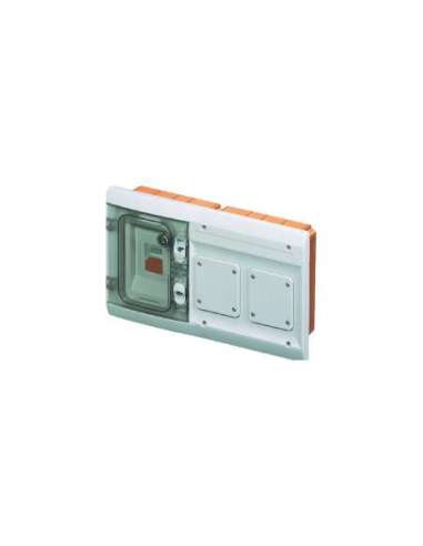 CUADRO COMBINADO DE MONTAJE EMPOTRADO PARA DISPOSITIVOS MODULARES Y 2 TOMAS - 4MÓDULOS - A000171990 GEWISS GW48686