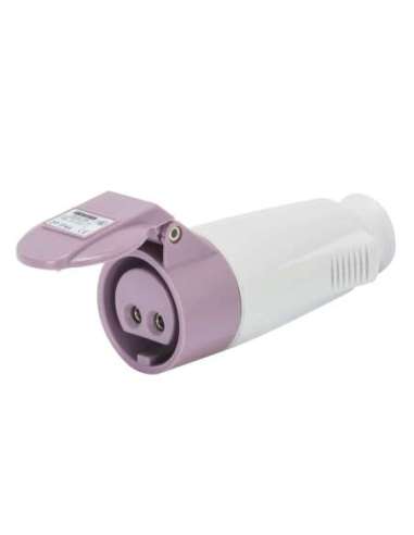 BASE MÓVIL RECTA - IP44 - 2P 16A 20-25V 50-60HZ - VIOLETA - S R - CONEXIONADO DE TORNIL - A000173162 GEWISS GW62064