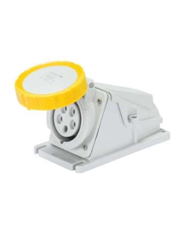 BASE FIJA DE PARED A 90° - IP67 - 2P+T 16A 100-130V 50/60HZ - AMARILLO - 4H - CONEXIONA - A000173384 GEWISS GW62496