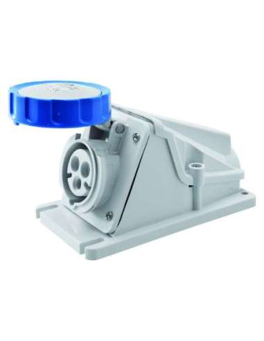 BASE FIJA DE PARED A 90° - IP67 - 2P+T 16A 200-250V 50/60HZ - AZUL - 6H - CONEXIONADO D - A000173387 GEWISS GW62499