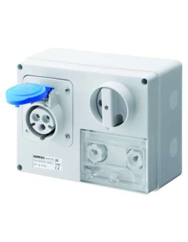 BASE FIJA INTERBLOQUEADAS HORIZONTAL - CON FONDO - CON BASE PORTAFUSIBLES - 2P+T 32A 20 - A000173591 GEWISS GW66037