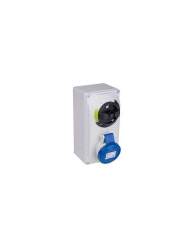 BASE MURAL ENCLAVAMIENTO IP44-IP54 2P+T 100/130V 16A 4H IDE 01361