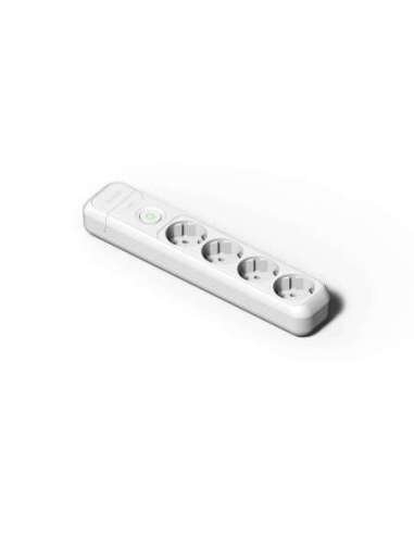 Base 4 tomas Schuko con interruptor 10-16A-250V de color blanco - A000496269 FAMATEL 2528