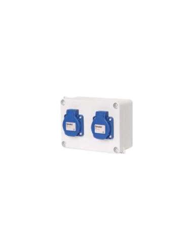 Caja IP55 libre de halógenos 2 bases 2P TT lateral 10/16A - A000496370 FAMATEL 3064