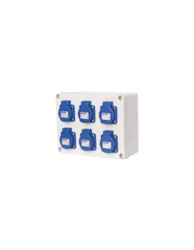 Caja IP55 libre de halógenos 6 bases 2P TT lateral 10/16A - A000496372 FAMATEL 3066