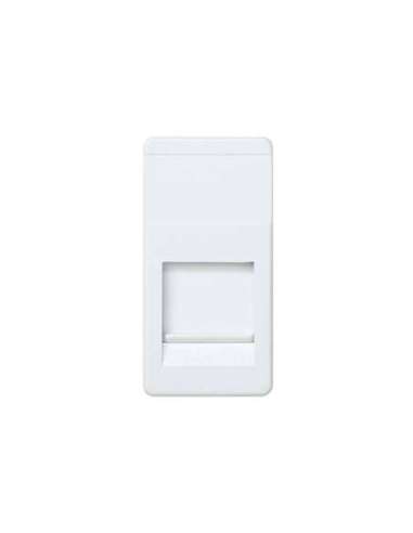 Placa de voz y datos plana de medio elemento con guardapolvo para 1 conector RJ45 AMP® - A000608050 SIMON 27087-34