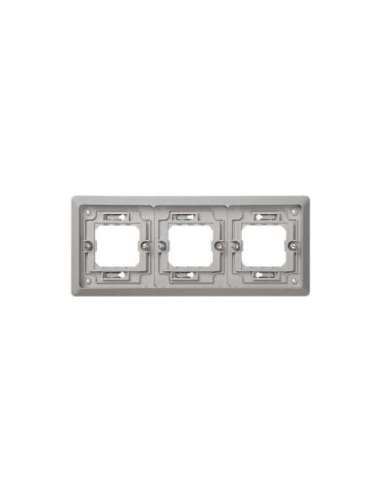 Marco para cajas de empotrar de 3 elementos horizontal gris Simon Aqua - A000608128 SIMON 4400630-035