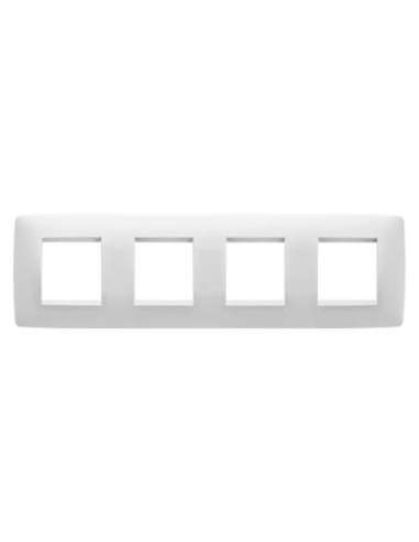 PLACA ONE INTERNATIONAL - TECNOPOLÍMERO - 2+2+2+2 MÓDULOS HORIZONTAL - BLANCO - CHORUSM - A000608940 GEWISS GW16128TB