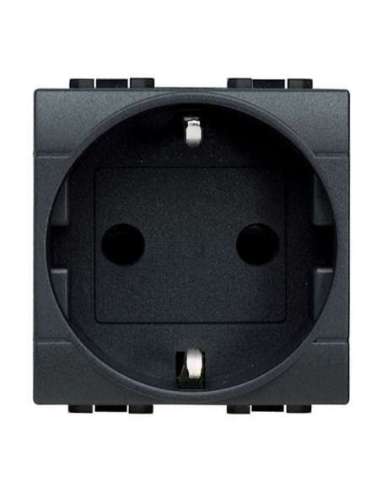Base 2P+T Livinglight - 16A/230V - conexión por tornillos - Antracita - 2 módulos - A000615512 BTICINO L4141