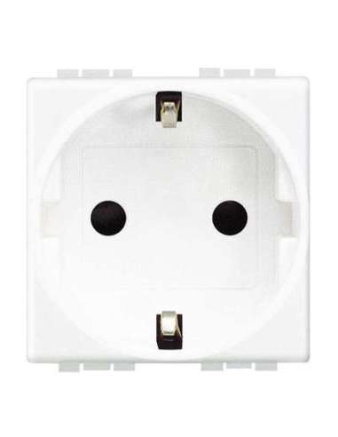 Base 2P+T Livinglight - 16A/230V - conexión por tornillos - Blanco - 2 módulos - A000616055 BTICINO N4141