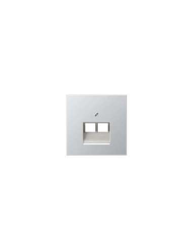 Placa central telef. 2 tomas LS aluminio - A000657483 JUNG AL2969-2UA
