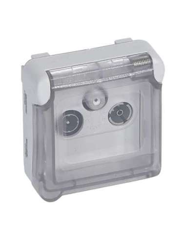 Base TV-R-SAT Plexo componible gris - con demodulador individual - Instalación de super - A000711072 LEGRAND 069558