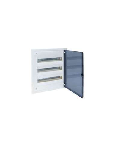 Caja empotrar golf VF 3 filas 54 módulos puerta transparente regleta QC - A000794200 HAGER VF318TES