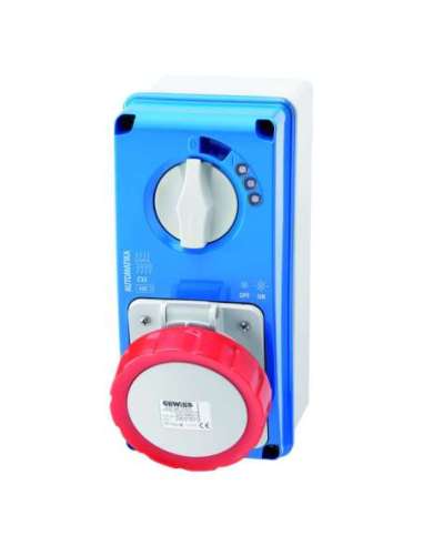BASE FIJA INTERBLOQUEADAS VERTICAL - AUTOMATIKA - MT 6KA CURVA C - CON FONDO - 3P+T 16A - A000820490 GEWISS GW66058N