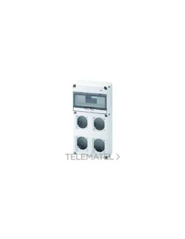 Q-DIN 10 MÓDULOS - 2 BASES ALOJABLES IEC 16A + 2 IEC 16/32A - IP65 - A000820667 GEWISS GW68003N