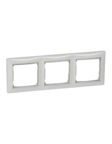 Placa embellecedora Valena de 3 elementos de color blanco y plata para montaje horizont - A000830628 LEGRAND 770493