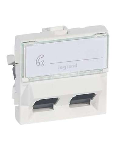 Toma doble RJ45 Mosaic - LCS² - Cat. 6 UTP 45° - 2 módulos - Blanco - A000853970 LEGRAND 076504 (EMBALAJE DE 5 UNIDADES)