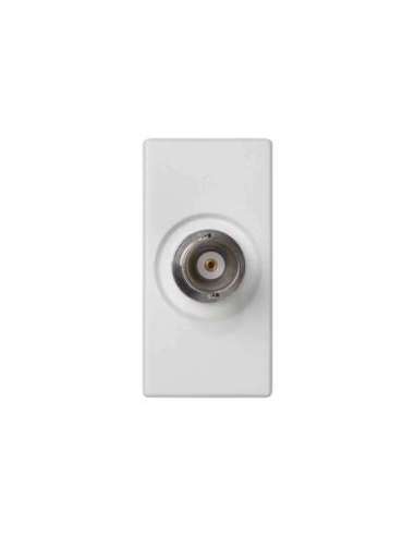 Conector BNC 75 Ohms hembra con placa embellecedora blanco Simon K45 - A000872726 CON_CON K102D/9