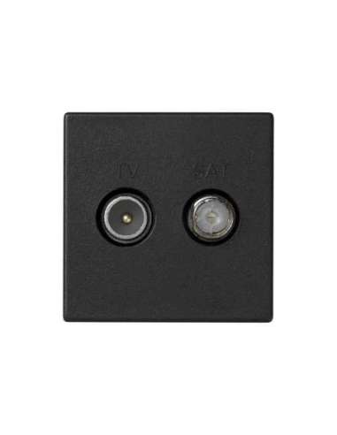 Toma TV+SAT IEC Única hembra con placa embellecedora grafito Simon K45 - A000872790 CON_CON K130A/14 (EMBALAJE DE 10 UNIDADES)