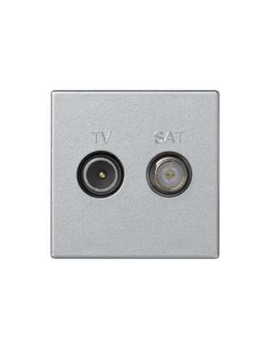 Toma TV+SAT IEC Única hembra con placa embellecedora aluminio Simon K45 - A000872791 CON_CON K130A/8 (EMBALAJE DE 10 UNIDADES)