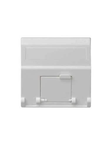 Placa de voz y datos inclinada con guardapolvo de 1 elemento para 1 conector RJ45 blanc - A000872841 CON_CON K80/9