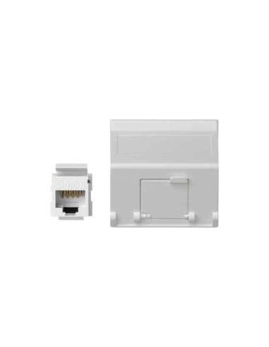 Placa de voz y datos inclinada con guardapolvo de 1 elemento y 1 conector RJ45 de categ - A000872853 CON_CON K8096U/9